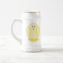 Cute Light Yellow Bird. Cartoon Chick. Coffee Mug