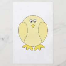 Cute Light Yellow Bird. Cartoon Chick. Custom Flyer