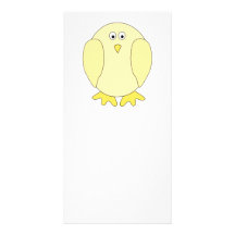 Cute Light Yellow Bird. Cartoon Chick. Personalized Photo Card