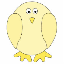 Cute Light Yellow Bird. Cartoon Chick. Photo Cut Outs