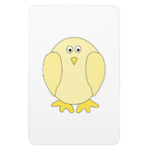 Cute Light Yellow Bird. Cartoon Chick. Vinyl Magnet