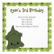 Cute Lil' Alligator Personalized Invite