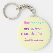 cute lil heart, Best , friends, are , sisters, ... Keychain