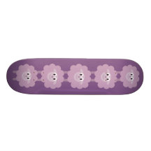 Cute Lilac Cartoon Sheep Purple Skateboard