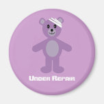 Cute lilac cartoon teddy bear recovery magnet