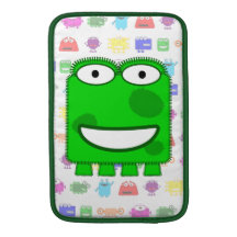 Cute Lime Green Cartoon Monster MacBook Air Sleeve