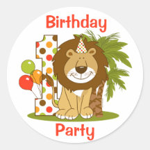 Cute Lion 1st Birthday Sticker