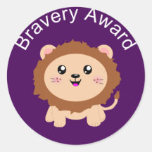 Cute Lion Bravery Award - Sticker for being brave