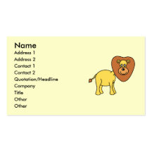 Cute Lion Cartoon Business Card Templates