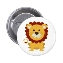 Cute Lion Pinback Button