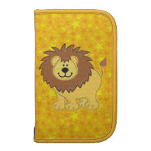 Cute Lion Yellow Stars Folio Organizers