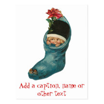 Cute Little Baby in a Sock Holiday Cards Postcards