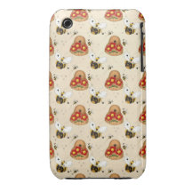 cute little bumble bees and beehives pattern iPhone 3 case