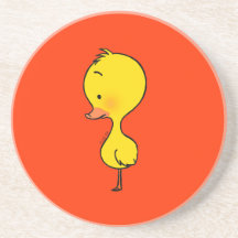 Cute little duckling beverage coaster