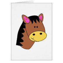 Cute Little Horse Face Greeting Card