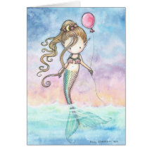 Cute Little Mermaid Birthday Card