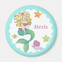 Cute Little Mermaid Fridge Magnets