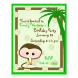 Cute Little Monkey Birthday Invitation