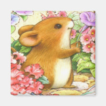 Cute Little Mouse Magnet (square)