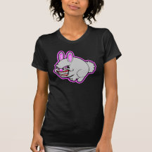 Cute little Pink Apple bunny in dark shirt