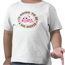 Cute little pink owl Im going to be a big sister Tshirt