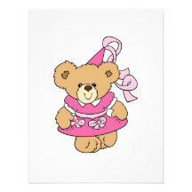 Cute Little Pink Princess Bear Personalised Announcement