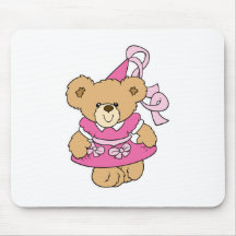 Cute Little Pink Princess Bear Mouse Pads