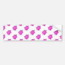 Cute Little Pink Turtle Pattern Bumper Stickers