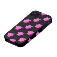 Cute Little Pink Turtle Pattern iPhone 4 Cases