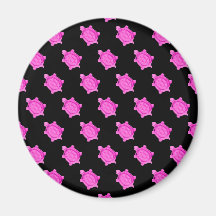 Cute Little Pink Turtle Pattern Magnet