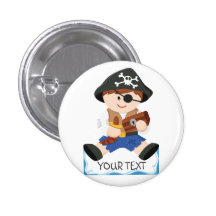Cute little pirate brown hair button