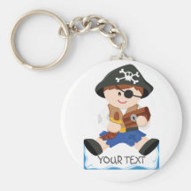 Cute little pirate brown hair key chain