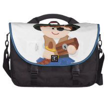 Cute little pirate brown hair laptop messenger bag