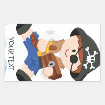 Cute little pirate brown hair stickers