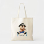 Cute little pirate brown hair tote bags