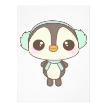 cute little snow day penguin cartoon personalized invitation
