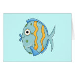 Cute Little Tropical Ocean Fish Cartoon Character Greeting Cards