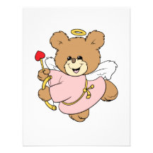 cute little valentine cupid teddy bear design personalised invitations