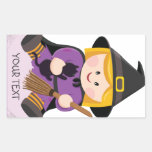 Cute little witch with blonde hair sticker
