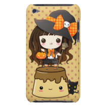 Cute little witch with kawaii flan and black cat casemate cases