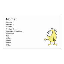 cute little yellow monster business card template