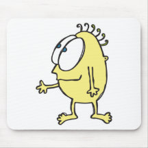 cute little yellow monster mouse pad