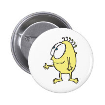 cute little yellow monster pinback buttons