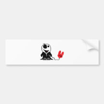 cute little zombie dude with dead balloon bumper sticker