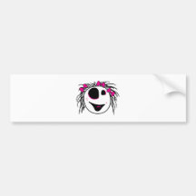 cute little zombie girly head bumper stickers