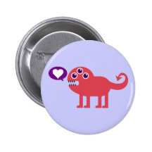 Cute Love Monster Pinback Buttons