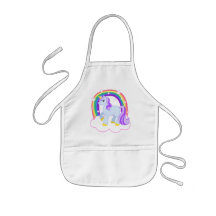 Cute Magical Unicorn with rainbow (Customisable!) Aprons