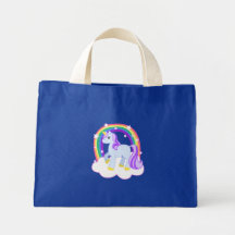 Cute Magical Unicorn with rainbow (Customisable!) Tote Bag