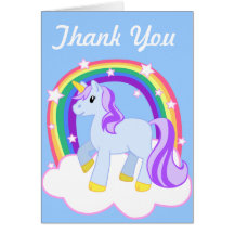 Cute Magical Unicorn with rainbow (Customisable!) Greeting Cards