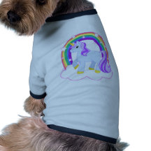 Cute Magical Unicorn with rainbow (Customisable!) Dog T-shirt